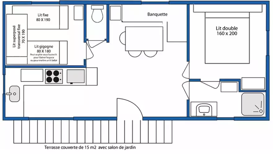 Plan Mobilhome Confort 5 pers.