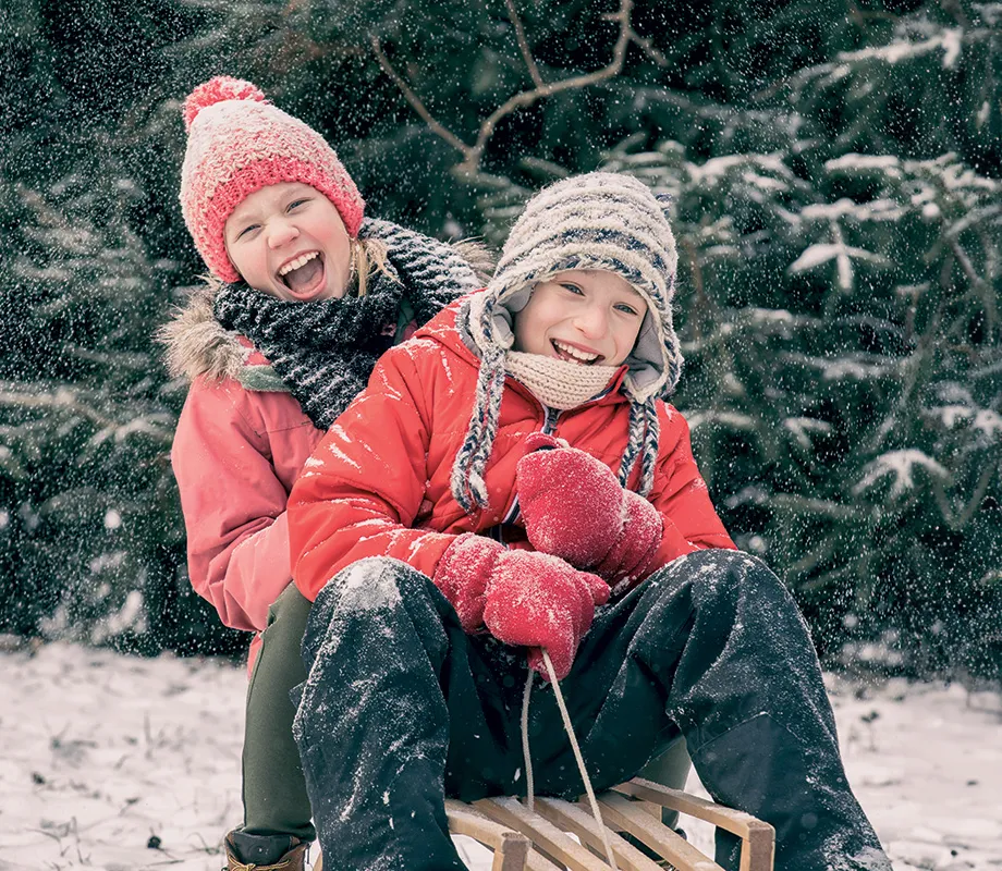 Luge en famille